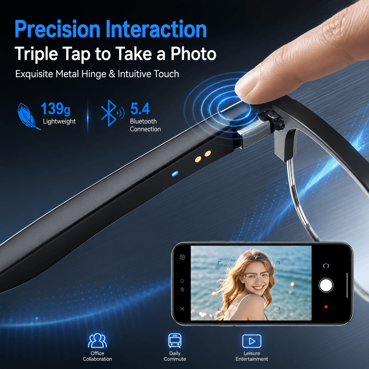 Умные Bluetooth-очки AIMB V2:  – обзор и цена Gaming Glasses Blue