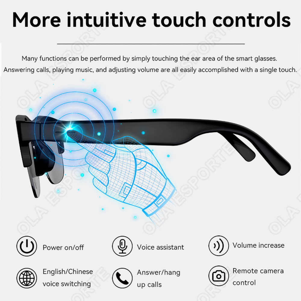 НОВЫЕ умные очки V5.3 с Blueto – обзор и цена Gaming Glasses Blue