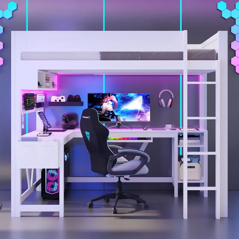 Белая игровая кровать-чердак с – обзор и цена Esports Gaming Bed