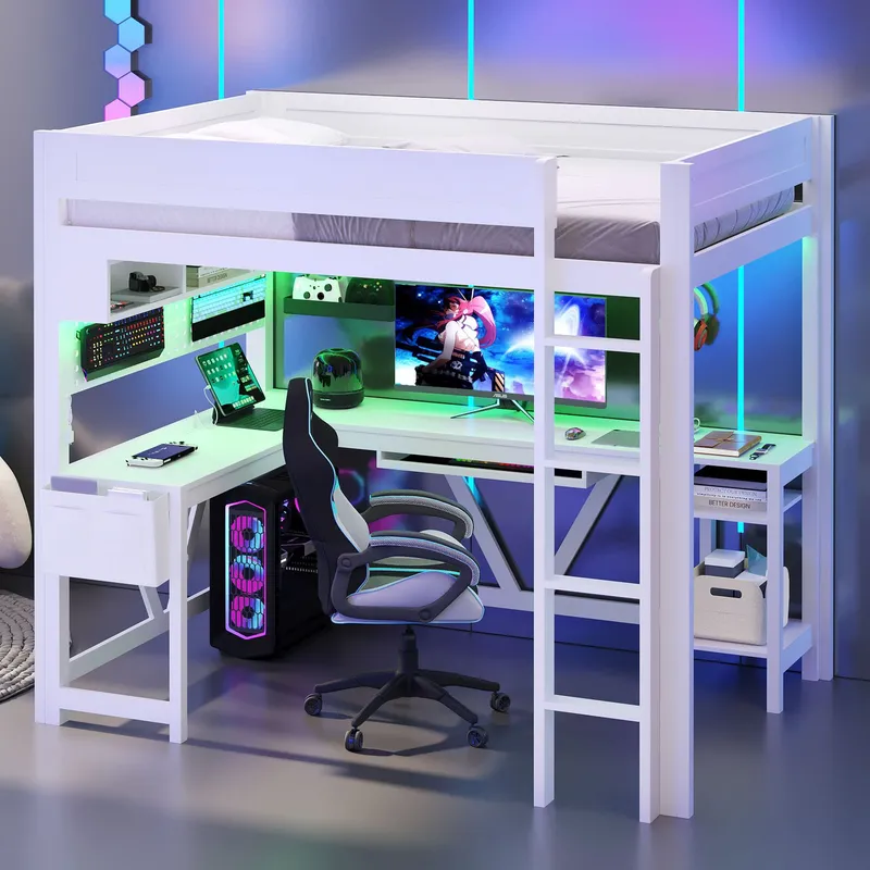 Белая игровая кровать-чердак с – обзор и цена Esports Gaming Bed