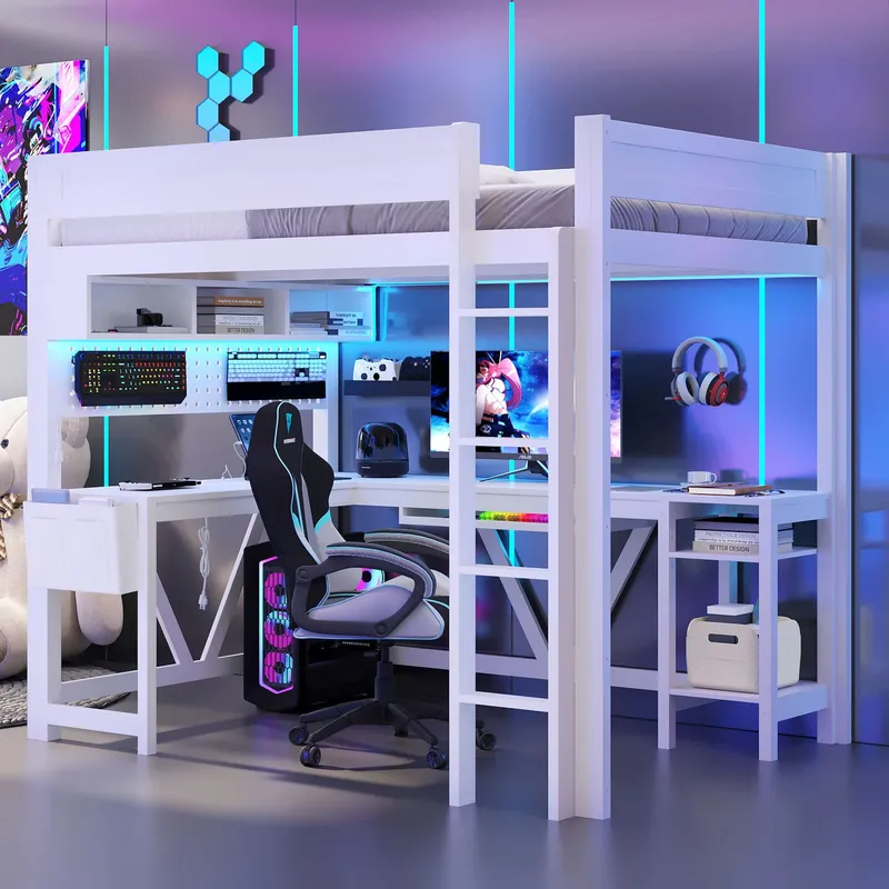 Белая игровая кровать-чердак с – обзор и цена Esports Gaming Bed